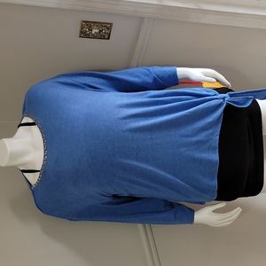 NWT Ruby Rd. Embellished Blouse with waist tie detail, 2x